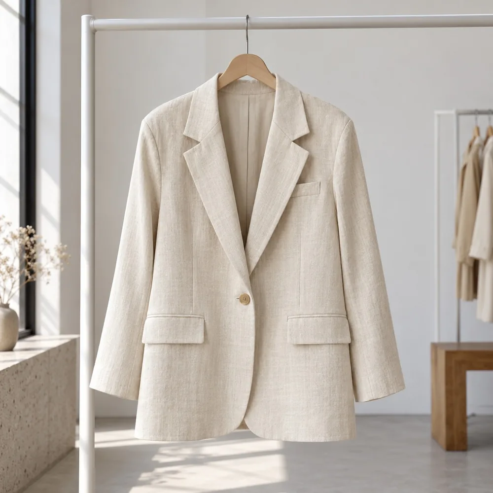 Blazer de lino natural