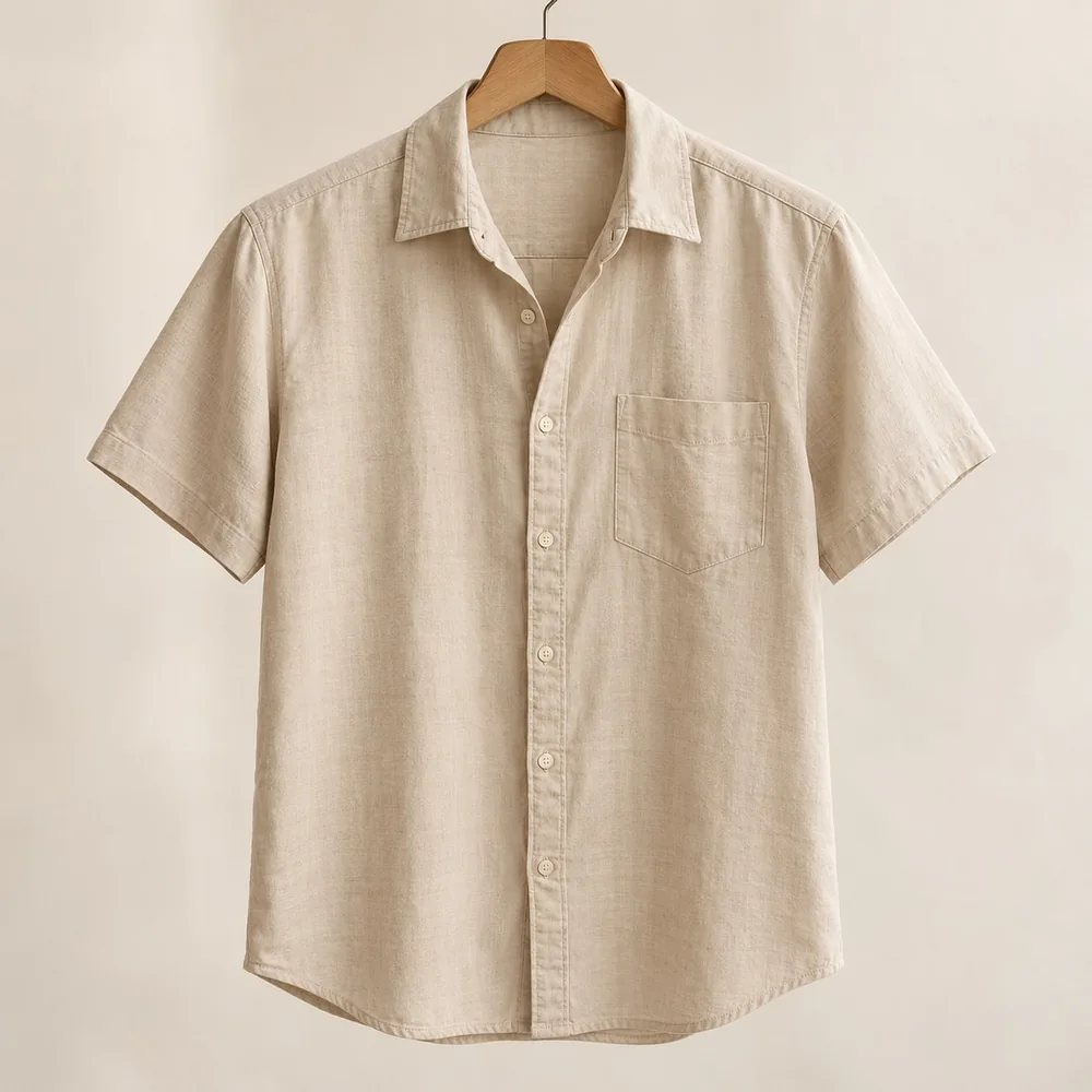 Camisa de lino manga corta