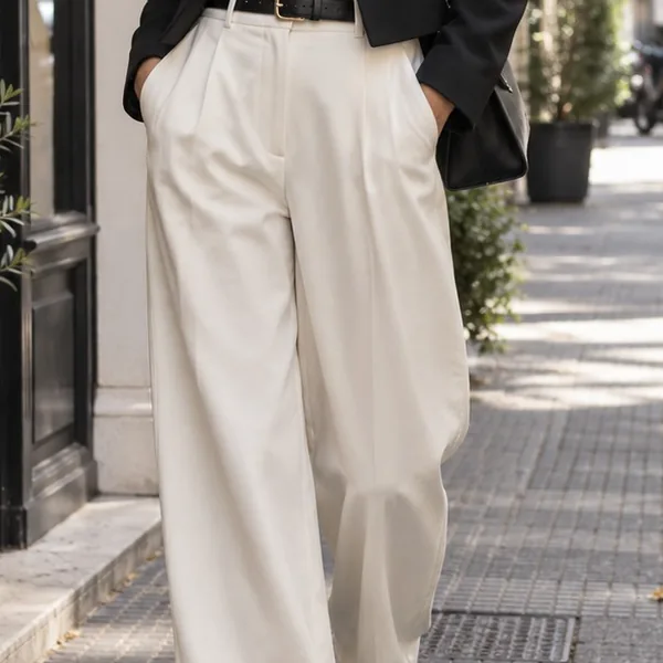 Pantalón sastrero crema